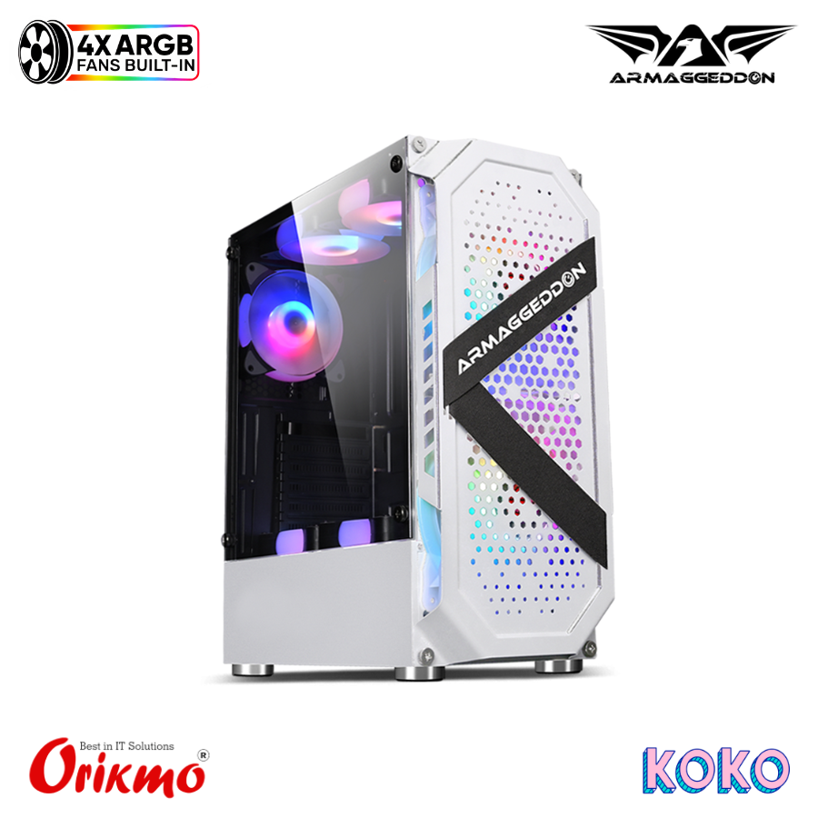 ARMAGGEDDON TRITRON PRO 200 GAMING CASING - WHITE