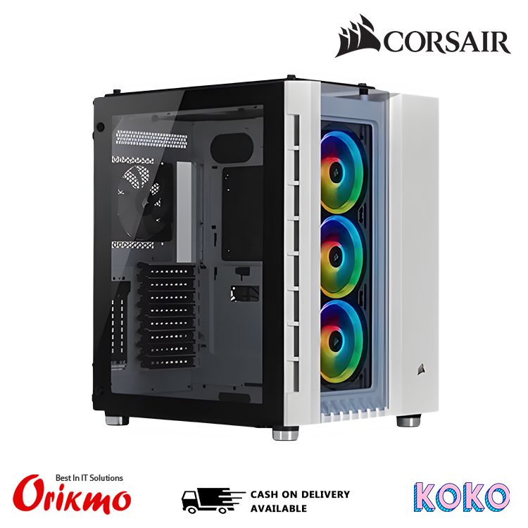 CORSAIR CRYSTAL SERIES 680X RGB TEMPERED GLASS ATX WHITE CASE CC-9011169-WW