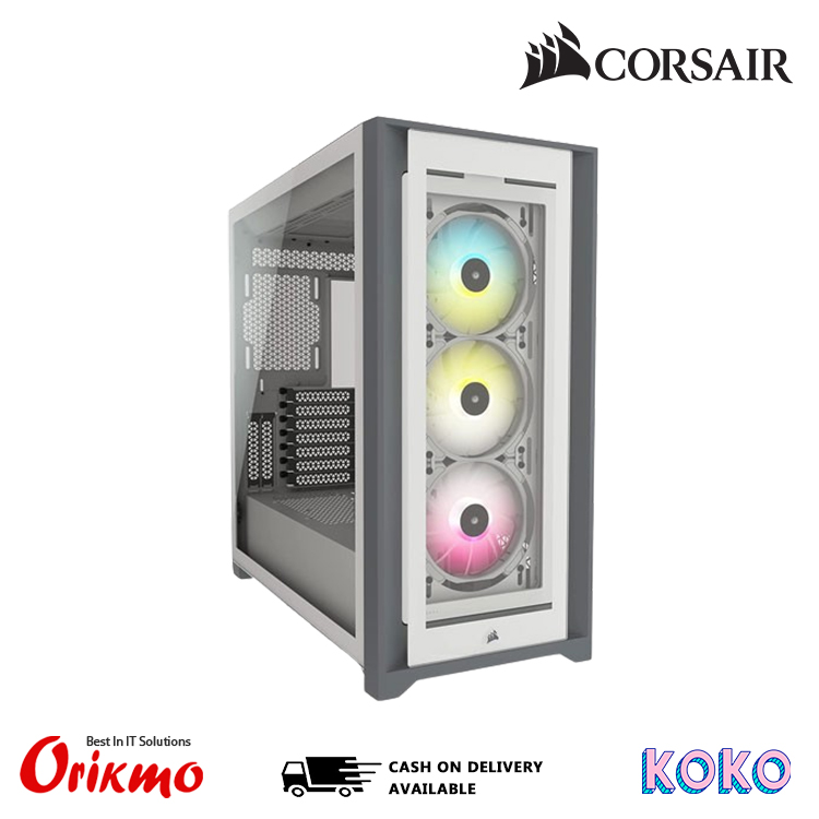 CORSAIR iCUE 5000X RGB MID - TOWER ATX WHITE CASE CC-9011213-WW