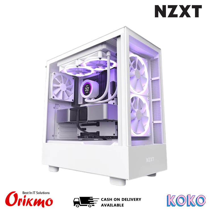 NZXT H5 ELITE WHITE ATX MID TOWER CASE CC-H51EW-01