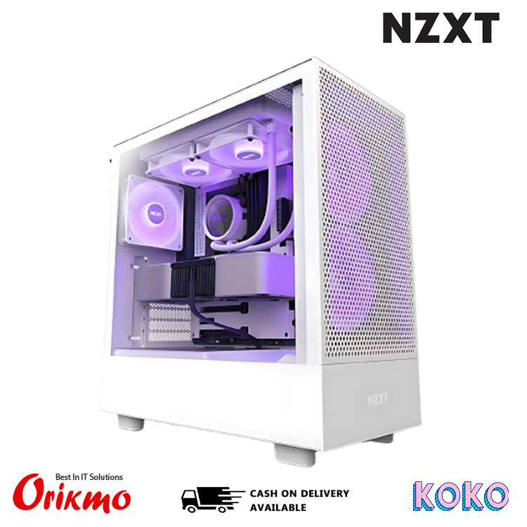 NZXT H5 FLOW RGB WHITE ATX MID TOWER CASE CC-H51FW-R1