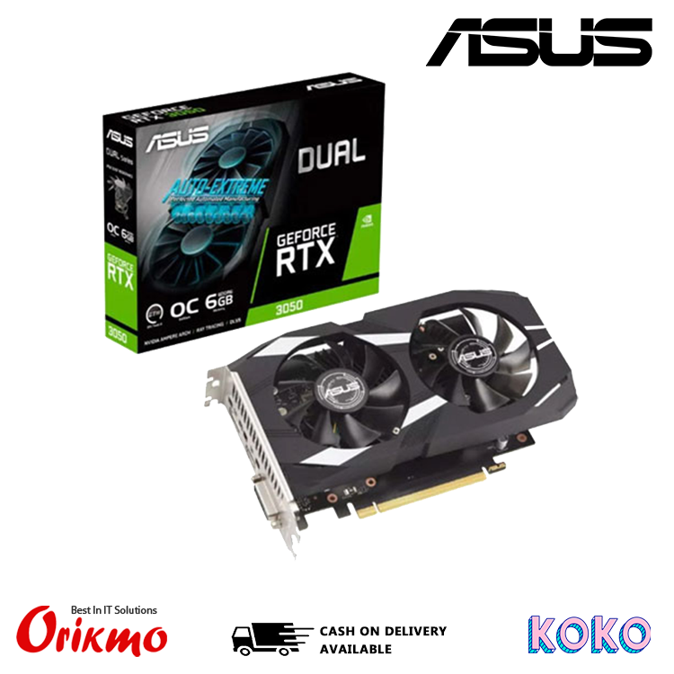 ASUS DUAL RTX 3050 OC 6G GRAPHICS CARD 90YV0K60-M1NA00