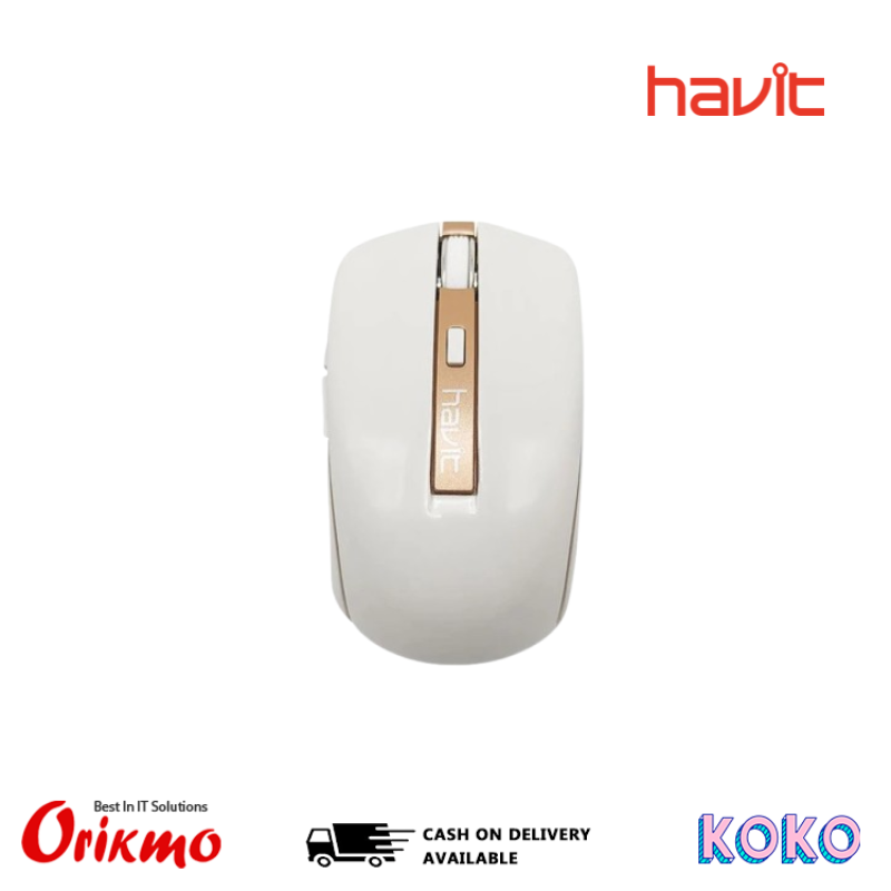 HAVIT MS951GT WIRELESS MOUSE (WHITE | GOLDEN)