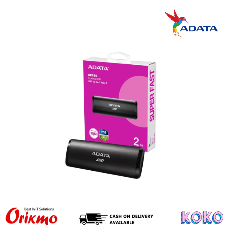 ADATA SE760 2TB EXTERNAL SSD (USB3.2, GEN 2, TYPE-C)