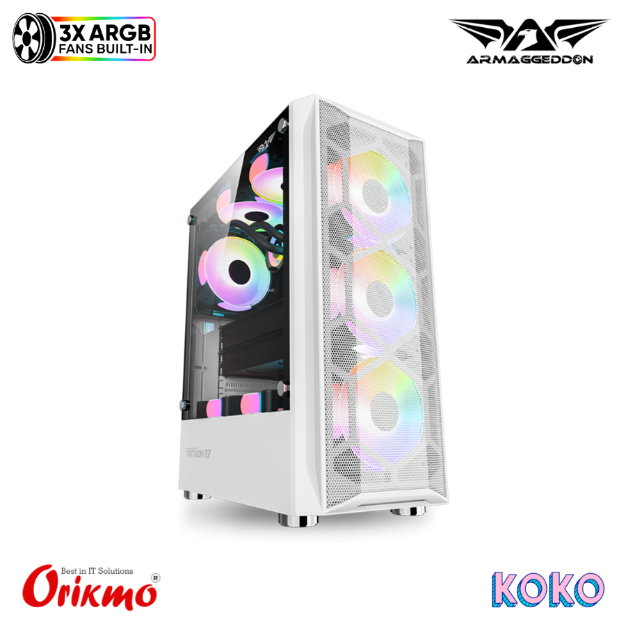 ARMAGGEDDON TRITRON 2 GAMING CASING - WHITE