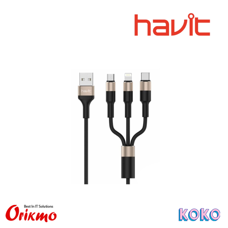 HAVIT H691 3 IN 1 USB CABLE (IPHONE, TYPE-C, MICRO)