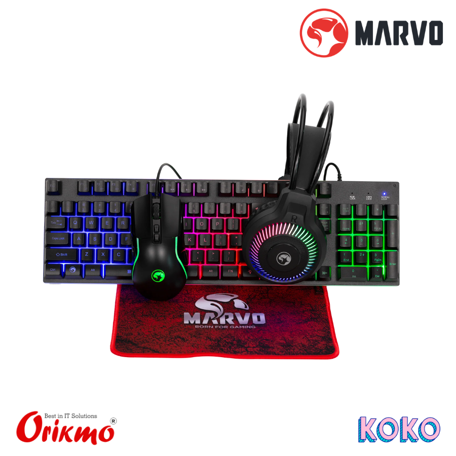 MARVO CM416 EN 4 IN 1 GAMING COMBO (KEYBOARD,MOUSE,HEADPHONE,MOUSE PAD)