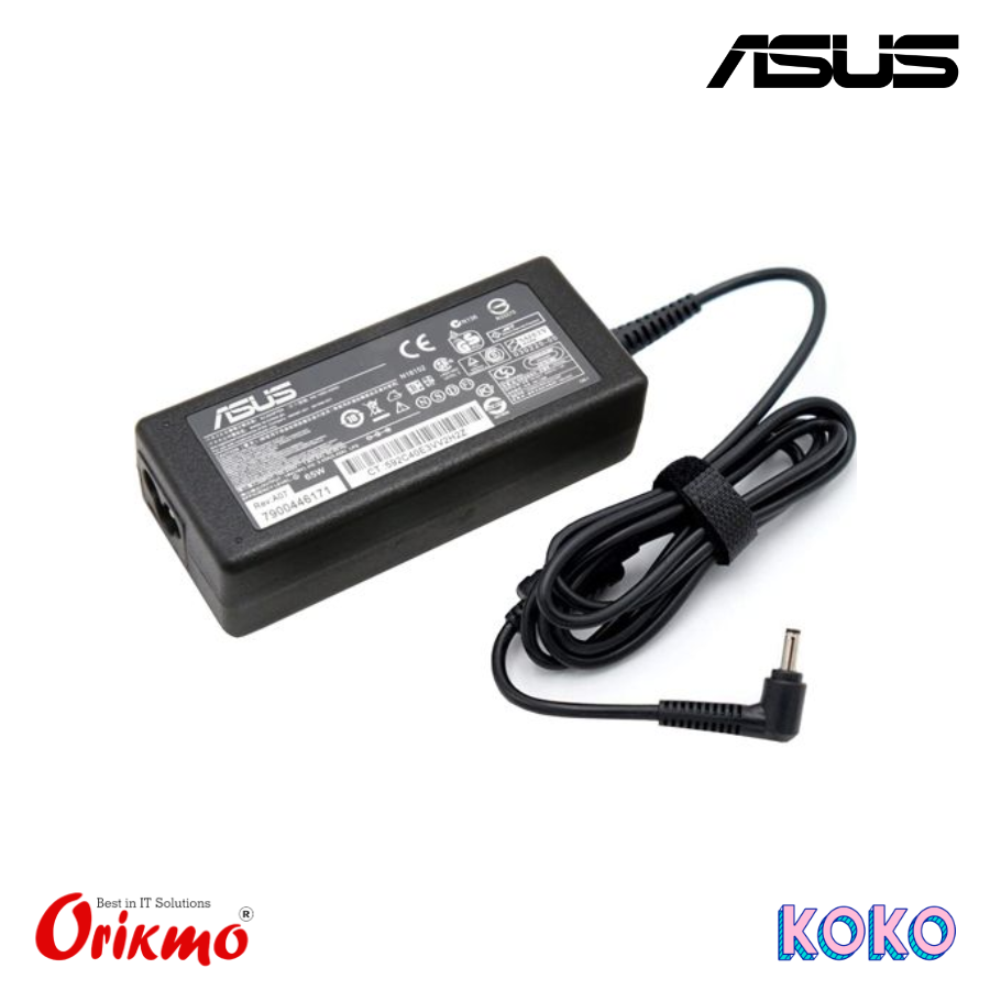 LAPTOP CHARGER ASUS 65W 19V SMALL PIN (ORIGINAL)