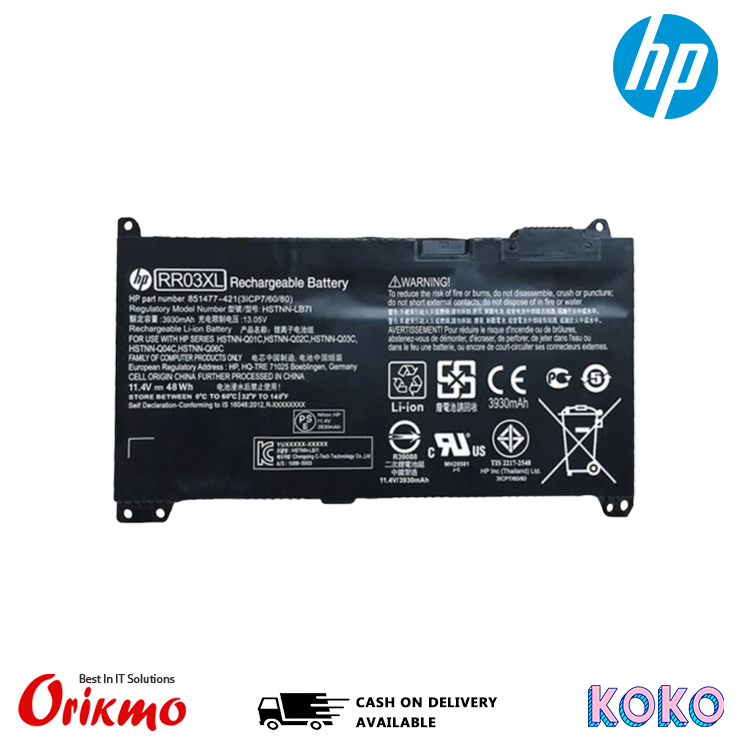 LAPTOP BATTERY HP RR03XL PROBOOK (original)