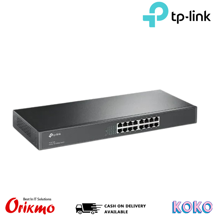 TP LINK TL-SF1016 10/100M 16 PORT RACK MOUNTABLE SWITCH