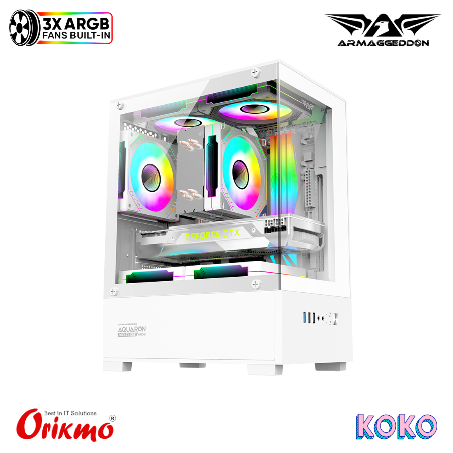 ARMAGGEDDON AQUARON DUPLEX ONE GAMING CASING - WHITE