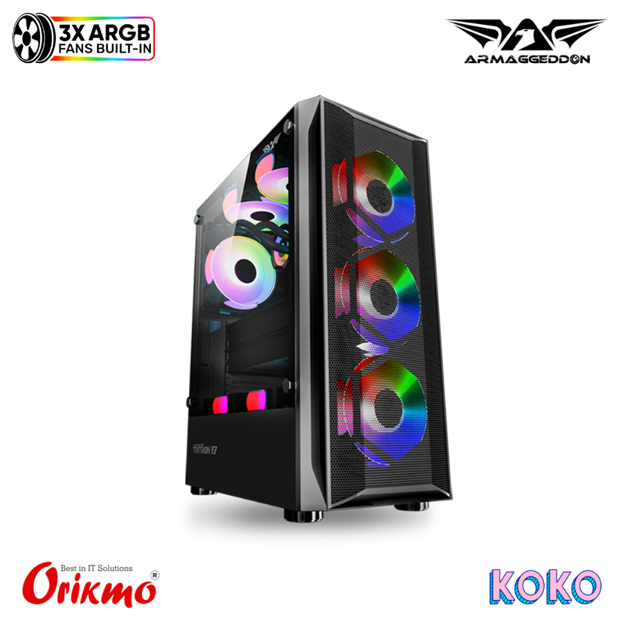 ARMAGGEDDON TRITRON 2 GAMING CASING - BLACK