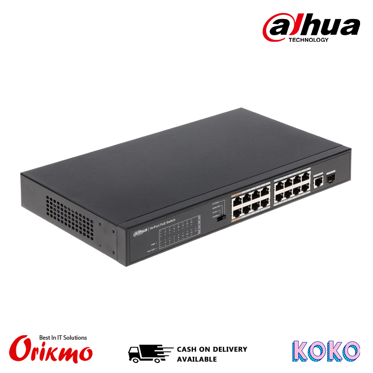 DHUA DH-I-PFS3117-16ET-135 16 PORT FE POE+1 PORT GIGABIT COMBO POE SWITCH